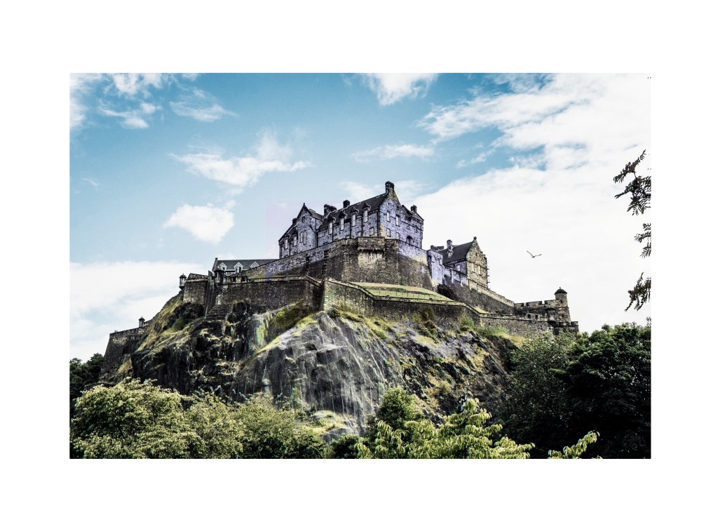 Edinburgh castle in what looks like dynamic high range which gives the image a surreal look.